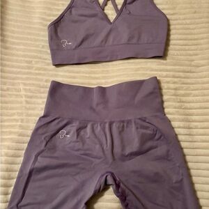 Lavender Sports Bra and Shorts Set